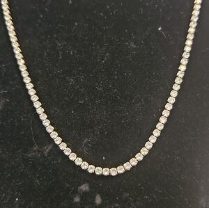 Elegant Gold Or Silver Tennis Necklace